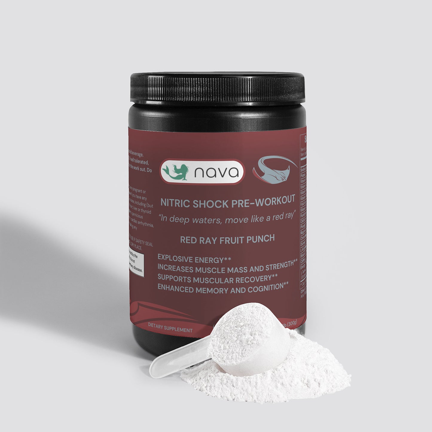 Nitric Shock Pre-Workout Powder | Red Ray ‘ Fruit Punch Flavor